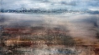 Acrylic painting hazy landscape Acrylmalerei dunstige Landschaft [upl. by Salis]