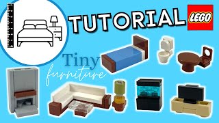 Tiny LEGO Builds Micro House Furniture  Tutorial [upl. by Oba]