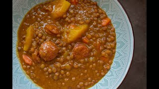 Learn how to prepare this traditional Spanish recipe Lentejas con chorizo Lentils with chorizo [upl. by Akehsyt]