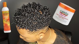 GET CURLY HAIR FOR BLACK MEN FT CANTU PRODUCTS [upl. by Yrol]