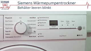 BSH Wärmepumpentrockner  Behälter leeren blinkt Bosch  Siemens [upl. by Kalina193]