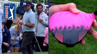 Bubba Watson breaks driver makes improbable birdie at Travelers [upl. by Haimirej64]