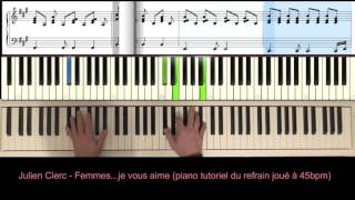 Julien Clerc  Femmesje vous aime piano tutoriel [upl. by Yardna954]