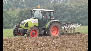 Ploughing with Claas Celtis 456 Up a steep hill [upl. by Eelek]