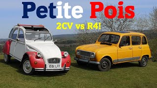 Citroën 2CV vs Renault 4  French Peoples Car Fight 1988 2CV6 Dolly amp 1985 R4 GTL Road Test [upl. by Feledy]