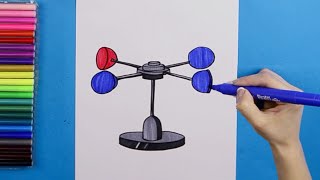 How to draw Anemometer [upl. by Ihculo]