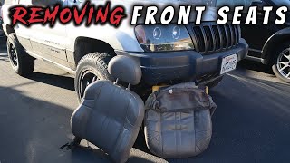 Removing Seats on Jeep Grand Cherokee WJ  New Seat Install Part 1 [upl. by Oenire]