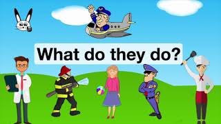 What do they do Occupations  Jobs Vocabulary for Kids [upl. by Cherice]