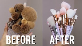 HOW TO CLEAN MAKEUP BRUSHES [upl. by Dorsman]