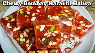 Best Bombay Karachi Halwa Recipe  CHEWY Stretchy Karachi Halwa From Corn Flour  Festival Special [upl. by Jeuz]