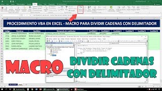 Macro para dividir cadenas con delimitador [upl. by Longawa]