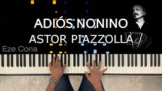 🎹 TUTORIAL de quotAdiós Noninoquot  Astor Piazzolla  PARTITURA DISPONIBLE [upl. by Brana]