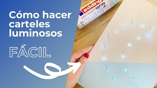 Como hacer CARTELES con LUCES  Manualidades FACILES [upl. by Emilia]