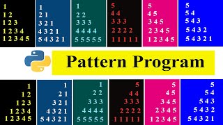 Number Pattern  Part 1  Python Pattern Programs [upl. by Naleag]