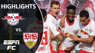 RB Leipzig trims Bayern Munichs lead in win vs VfB Stuttgart  ESPN FC Bundesliga Highlights [upl. by Yenttihw]