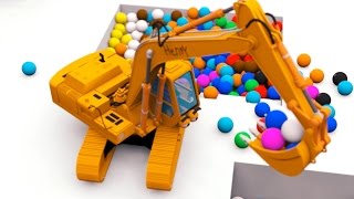 VIDS for KIDS in 3d HD  Excavator Digger for children and Balls  AApV [upl. by Eirak]