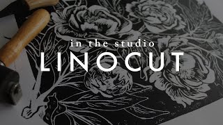 Linocut Printmaking Process  In the Studio [upl. by Karleen]