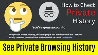 How To Check Private Browsing History  See Incognito Browsing History  Simple amp Quick Way [upl. by Lamar]