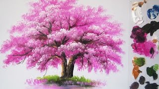 How to paint a tree in Acrylic lesson 6 [upl. by Korey]