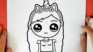 COME DISEGNARE UNA RAGAZZA UNICORNO KAWAII [upl. by Ezeerb]