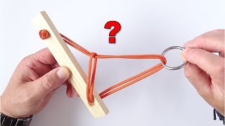 Simple Ring and Rope Puzzle  How to Make and Solve  Paracord Diamond Knot Version  CBYS Tutorial [upl. by Sanders]