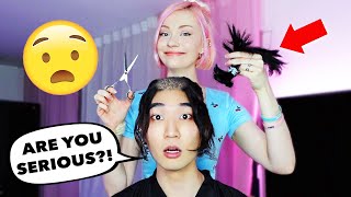 Cutting Off My Boyfriends Long Hair PRANK [upl. by Allin]