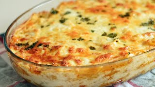 White Sauce Pasta And Chicken Bake  Creamy Bechamel Sauce [upl. by Esya]