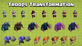 All Troops Transformation at every level  Clash of Clans [upl. by Surtemed]