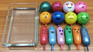 Mixing Beads into Clear Slime  Relaxing Slime with Funny Balloons [upl. by Kliber]