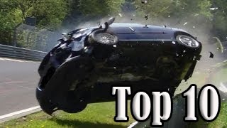 Top 10 of Hardest Crashes on Nürburgring Nordschleife [upl. by Knudson]