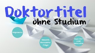 Doktortitel kaufen ✅ Doktor ohne Studium möglich [upl. by Bonns]