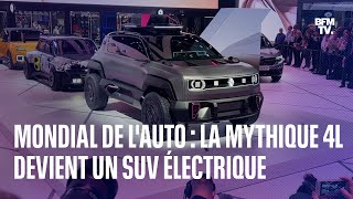 Mondial de lAuto Paris 2022 la mythique 4L revient en version SUV électrique [upl. by Horodko]