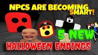 ROBLOX NPCs are becoming smart  5 NEW Halloween Endings [upl. by Eilrak]