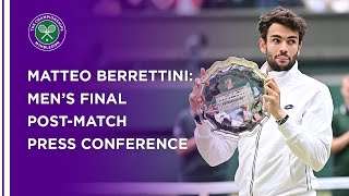 Matteo Berrettini Mens Final Press Conference  Wimbledon 2021 [upl. by Majka]