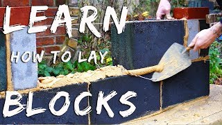 HOW TO LAY BLOCKS Bricklaying for beginners EP13 [upl. by Kerk]