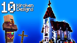 10 Kirchen Designs in Minecraft 🔟 Minecraft Tempel bauen deutsch [upl. by Zennie]