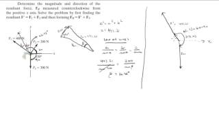 Finding the resultant force between three forces [upl. by Clovis967]