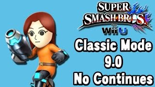 Super Smash Bros For Wii U Classic Mode 90 No Continues  Mii Gunner 60fps [upl. by Radu]