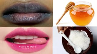 How to Get Pink Lips Permanently Overnight with Honey and Sugar  Pink Lips Naturally at Home [upl. by Cristie184]