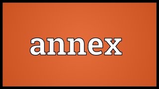 Annex Meaning [upl. by Attenaej407]