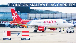 TRIPREPORT  Air Malta ECONOMY  Malta  Vienna  Airbus A319 [upl. by Kristi483]