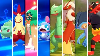 Pokémon Sword amp Shield  All Starters Evolutions Comparison Crown Tundra [upl. by Enidlareg496]