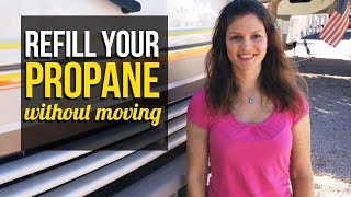 RV Living  How to refill your propane tank without moving your RV [upl. by Kerin]