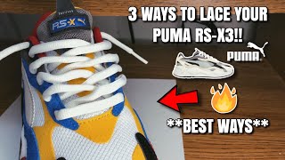 3 WAYS TO LACE YOUR PUMA RSX3 IN DEPTH TUTORIAL [upl. by Rekcut886]