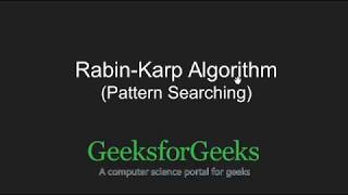 RabinKarp Algorithm  Searching for Patterns  GeeksforGeeks [upl. by Girhiny]