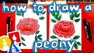 How To Draw A Peony Flower [upl. by Mccahill]