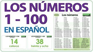 Spanish Numbers 1100  Los números de 1 a 100 [upl. by Kalinda]