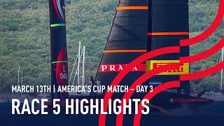 36th Americas Cup Race 5 Highlights [upl. by Zerla475]