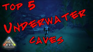 Top 5 Underwater Cave  Base Locations 2021 Ark The Island [upl. by Allebasi]