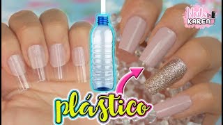 UÑAS POSTIZAS con BOTELLAS de PLÁSTICO  RECICLADAS [upl. by Aryk812]